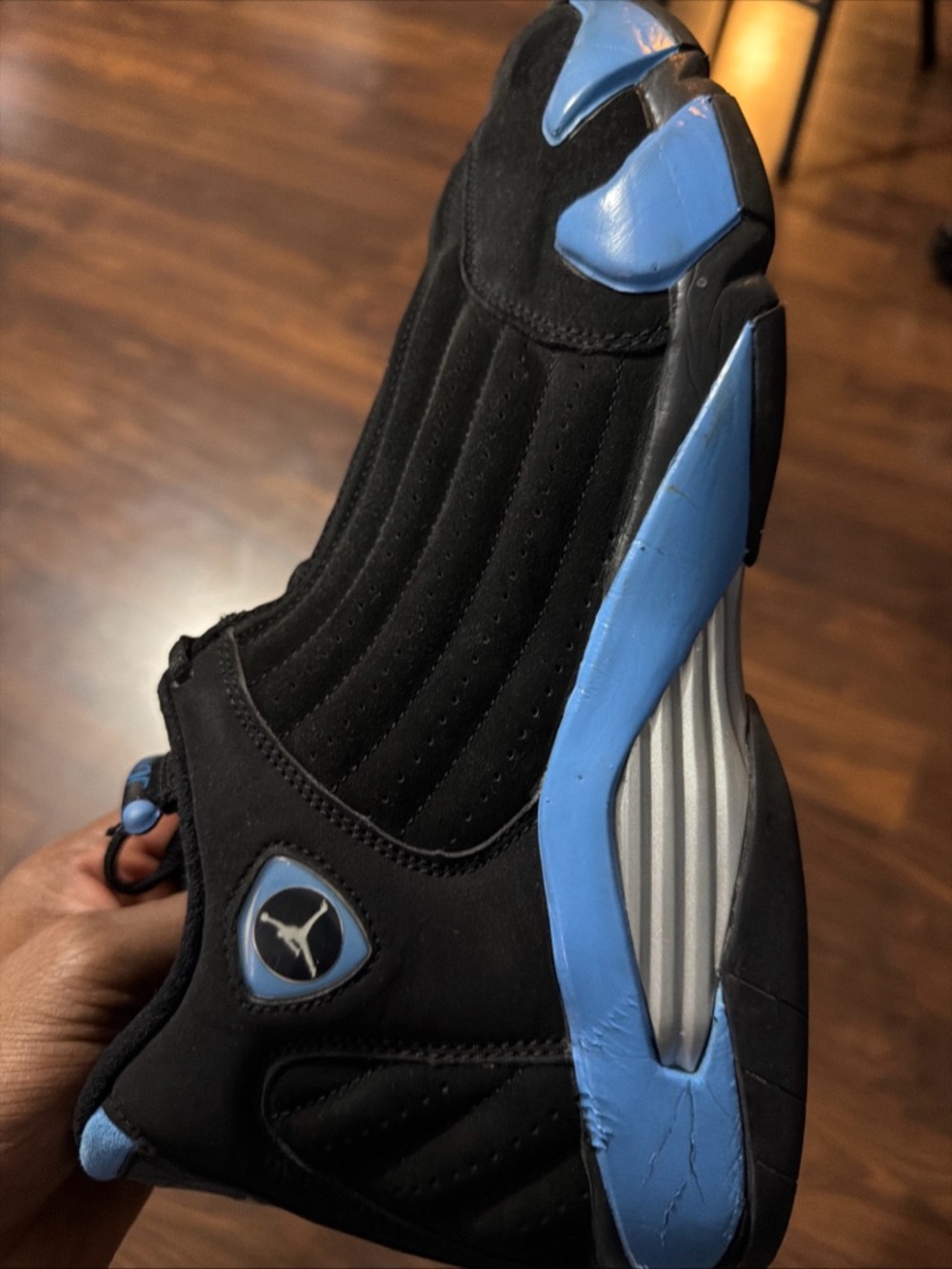 Size 14 - Air Jordan 14 Retro 2006 Black University Blue - Picture 6 of 13